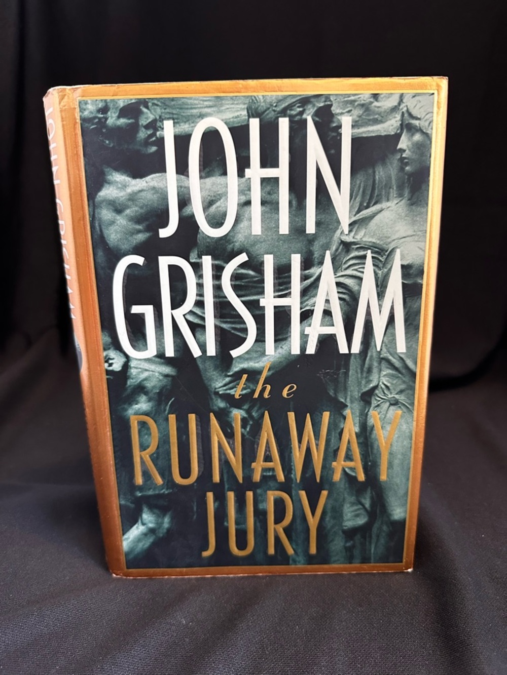 John Grisham "The Runaway Jury" Hardcover Book - Teal & Gold